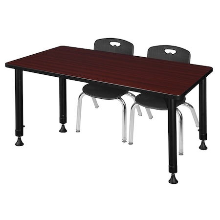 Regency Tables > Height Adjustable > Rectangular Table & Chair Sets, 48 W, 30 L, 23-34 H, Mahogany MT4830MHAPBK45BK